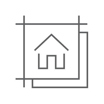 House icon with geometric outline design.